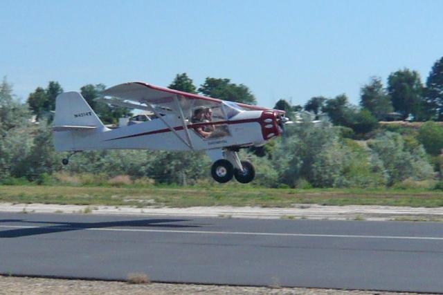 My Kitfox on takeoff at Homedale