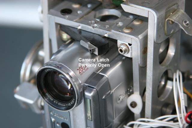 To secure the camera, a latching mechanism was designed - once again to eliminate the need for tools.